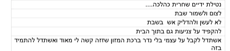 דוגמה לקבלה טובה
