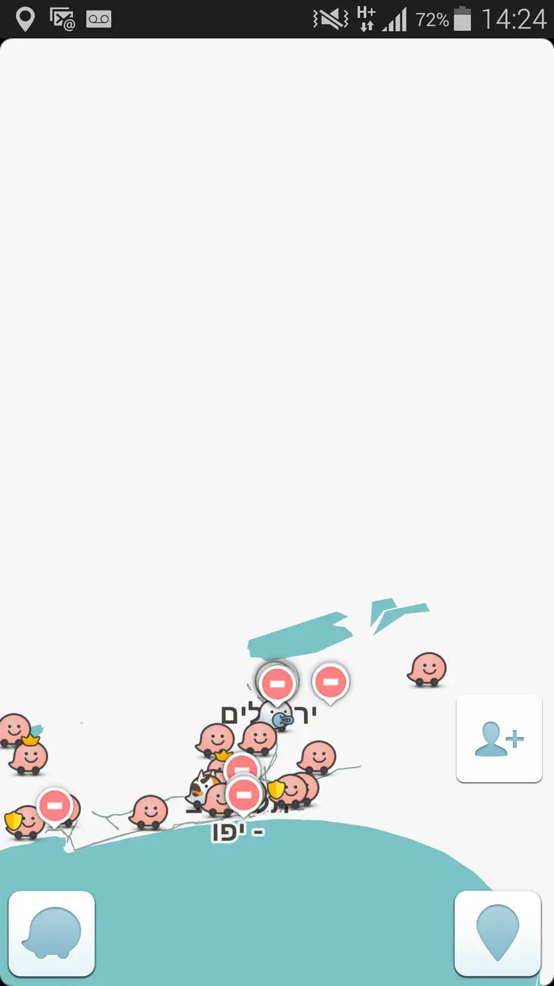 זהירות בדרכים (צילום מסך מ-waze)