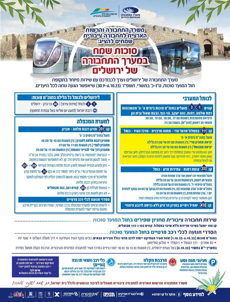 סדרי התחבורה בירושלים בחג הסוכות