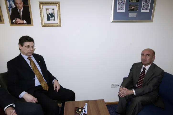 Turkish ambassador to Israel Ahmet Oguz Celikkol during a Meeting with Daniel Ayalon