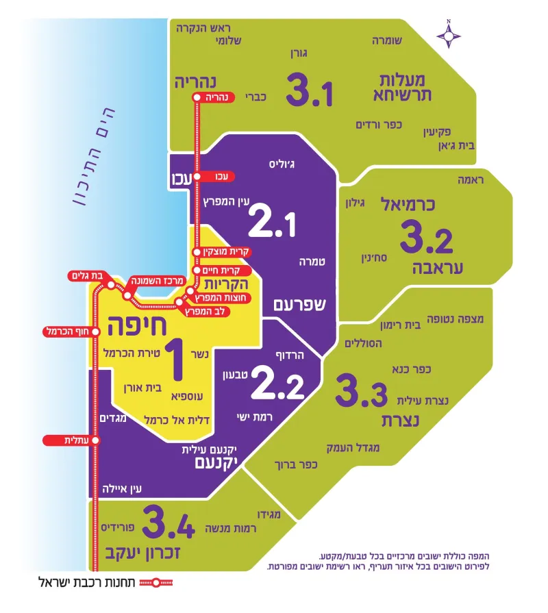 מפה מעודכנת חיפה