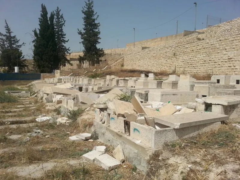 הר הזיתים מצבה מצבות הרס 