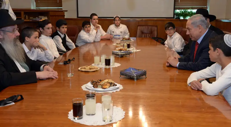 נתניהו ילדי בר מצווה חב''ד