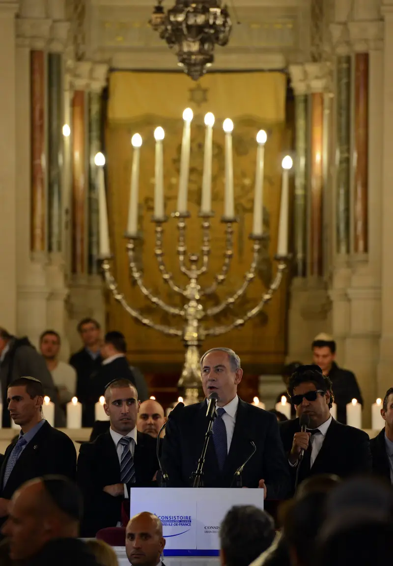 נתניהו צרפת בית הכנסת