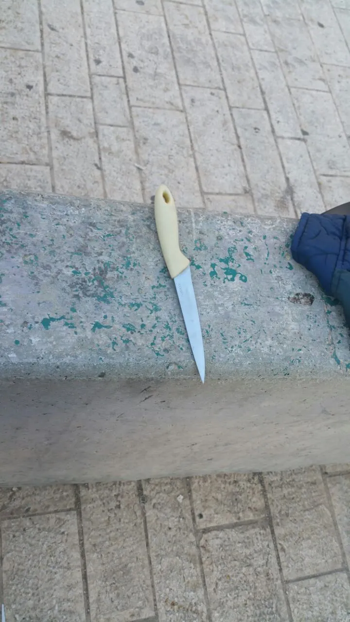 הסכין שנמצאה על גופו של המחבל