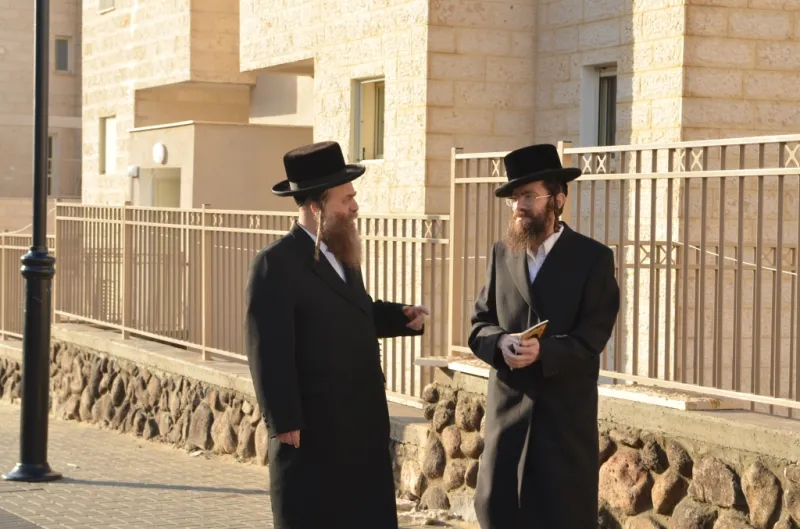 ראש הכולל הרב וקסברגר עם הרב רייכמן מראשי וועדת הדיור