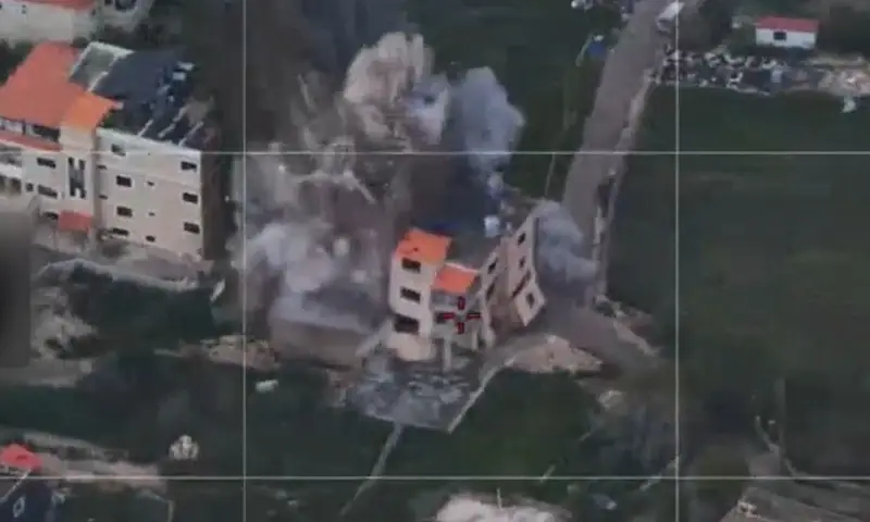 מכת פתע מהאוויר: המחבלים נכנסו למבנה והושמדו. תיעוד