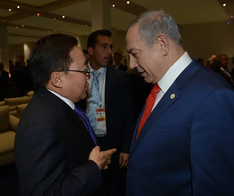 ראש הממשלה בנימין נתניהו נפגש עם נשיא מונגוליה אלבגדורג'.